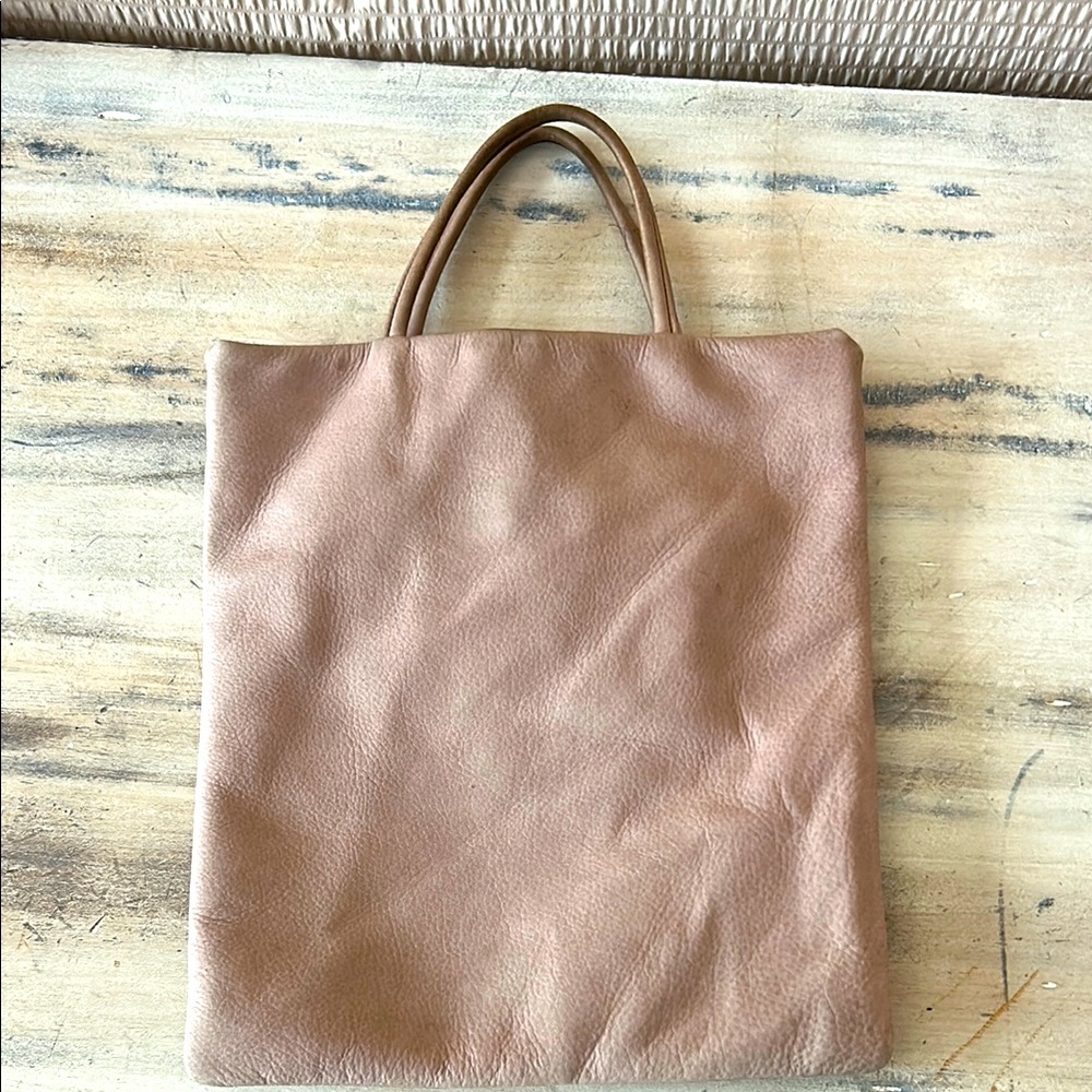 BAGGU Pink Suede Tote - Picture 2 of 9